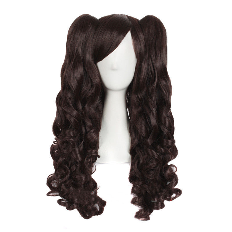 HKM-085331 Medium Long Double Ponytail Anime Character Wig Set - High Temperature Wire, Suitable for Any Skin Tone and Face Shape
