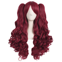 HKM-085331 Medium Long Double Ponytail Anime Character Wig Set - High Temperature Wire, Suitable for Any Skin Tone and Face Shape