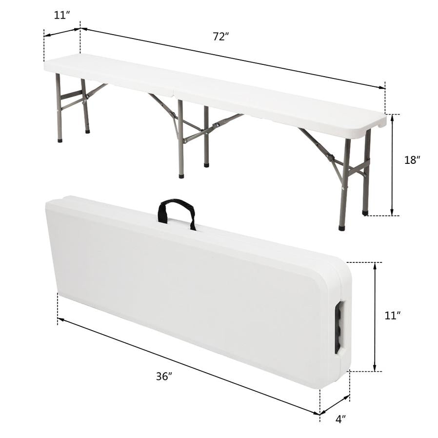 HKM-665555 6FT Foldable Outdoor Patio Bench with Durable Construction