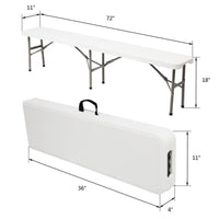 HKM-665555 6FT Foldable Outdoor Patio Bench with Durable Construction