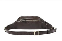 HKM-386131 Casual Outdoor Men's Crossbody Chest Bag in Waxed Canvas and Leather