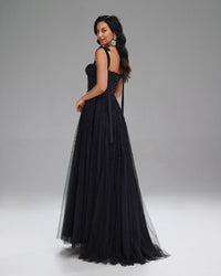 HKM-960979 Elegant Black Evening Dress for Women, Style EZ25199