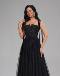HKM-960979 Elegant Black Evening Dress for Women, Style EZ25199