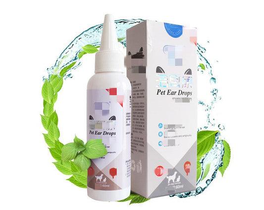 HKM-810003 Pet Ear Cleaning Solution - 60 ml for Dogs and Cats, Gentle Formula with Salicylic Acid and Peppermint Oil, Helps Prevent Ear Infections and Odor