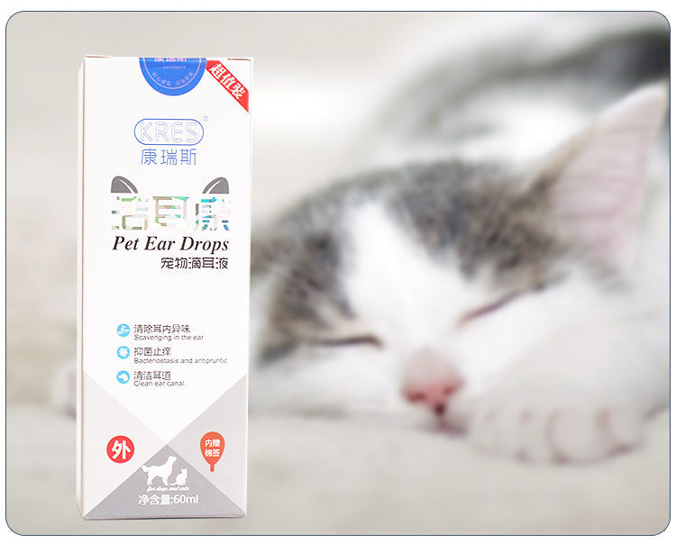 HKM-810003 Pet Ear Cleaning Solution - 60 ml for Dogs and Cats, Gentle Formula with Salicylic Acid and Peppermint Oil, Helps Prevent Ear Infections and Odor