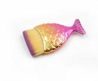 HKM-597587 Fishtail Makeup Brush with Short Plastic Handle and Soft Artificial Fiber Bristles