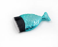 HKM-597587 Fishtail Makeup Brush with Short Plastic Handle and Soft Artificial Fiber Bristles