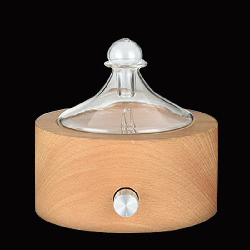 HKM-153363 Wood Grain Round Aromatherapy Diffuser with USB Power, Timing Function, and Water Shortage Protection for Home Use 31-40 sqm
