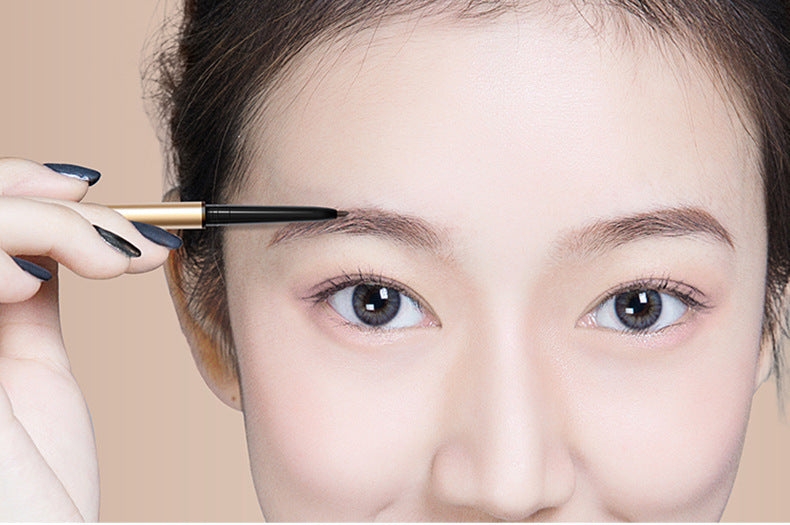 HKM-201235 Slim Waterproof Eyebrow Pencil with Spiral Brush - Long-Lasting Natural Finish in Various Shades