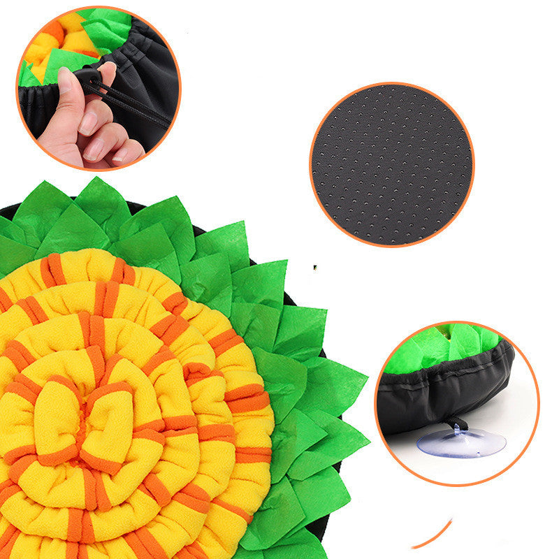 HKM-190483 Pet Sniffing Training Mat for Dogs and Cats - Anti-Choking Feeding Bowl, Polar Fleece, 50x50 cm