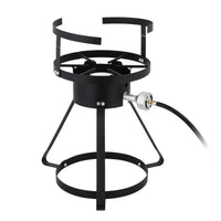 HKM-024851 30QT Black Round Turkey Frying Pan Set with Tripod Stand and Aluminum Cookware