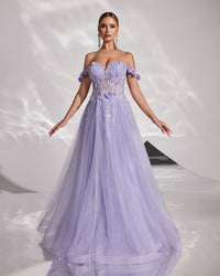 HKM-501075 Elegant Women's Evening Gown in Purple - Model EZ25177