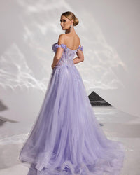 HKM-501075 Elegant Women's Evening Gown in Purple - Model EZ25177