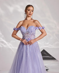 HKM-501075 Elegant Women's Evening Gown in Purple - Model EZ25177