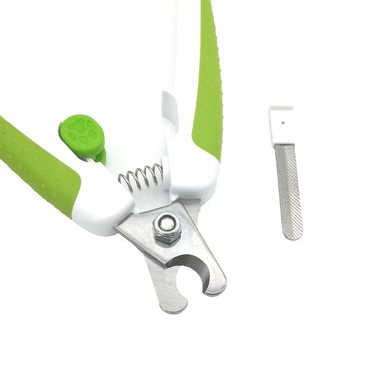 HKM-250643 Small Dog Nail Scissors in Green and Pink for Safe and Easy Pet Grooming