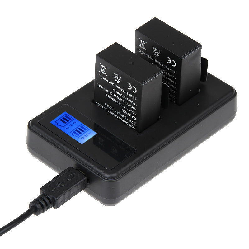 KTX-906323 Dual Battery Charger with LCD Power Display for Gopro Hero3/3+