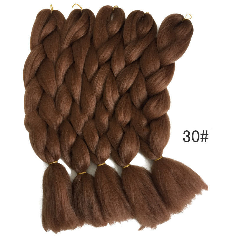 HKM-493203 Jumbo Braiding Hair Crochet Braids for Kids and Women - 24in Straight High Temperature Fiber, Pure Color