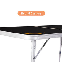 HKM-499411 2.3ft Lightweight Outdoor Folding Table with Aluminum Alloy Top, 50kg Capacity