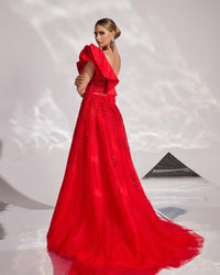 HKM-336083 Elegant Red Evening Dress for Women - Model EZ25164