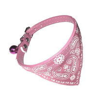 HKM-728147 Adjustable PU Cat Collar with Floral Design and Matching Saliva Towel for Small Dogs