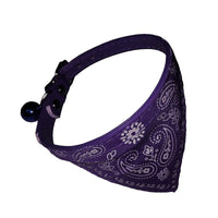 HKM-728147 Adjustable PU Cat Collar with Floral Design and Matching Saliva Towel for Small Dogs