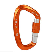 HKM-291603 D-Shaped Carabiner - Compact Locking Safety Buckle for Rock Climbing and Outdoor Activities