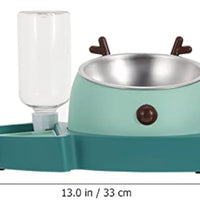 HKM-036371 Automatic Slow Feeder Pet Bowl with Detachable Water Tray for Dogs and Cats
