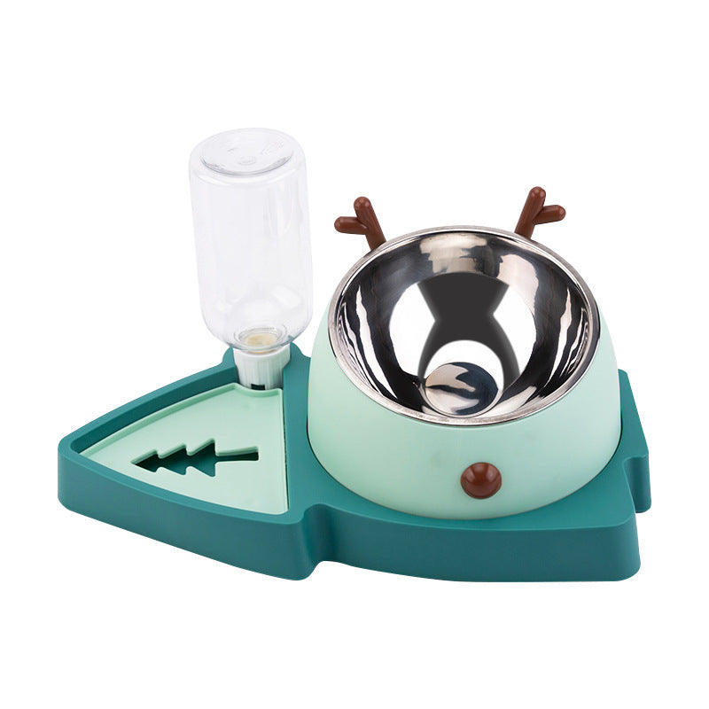 HKM-036371 Automatic Slow Feeder Pet Bowl with Detachable Water Tray for Dogs and Cats