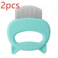 HKM-789587 Pet Hair Removal Massaging Shell Comb for Small to Medium Cats and Dogs - Plastic in Blue, Green, Pink