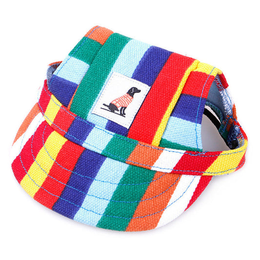 HKM-823635 Dog Sunshade Hat for Small to Large Breeds - Adjustable Canvas and Breathable Oxford Cloth, Multiple Colors Available