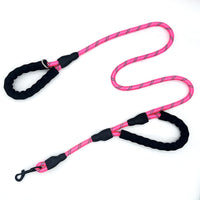 HKM-596243 Double Handle Reflective Pet Dog Leash - Available in Multiple Colors, 1.2cm x 1.5m Nylon Traction Rope