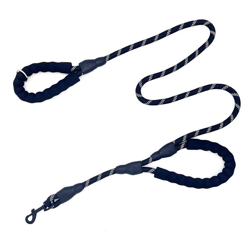 HKM-596243 Double Handle Reflective Pet Dog Leash - Available in Multiple Colors, 1.2cm x 1.5m Nylon Traction Rope