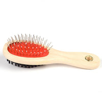 HKM-821203 Dual-Use Wooden Handle Dog Grooming Comb Brush for Easy Pet Care