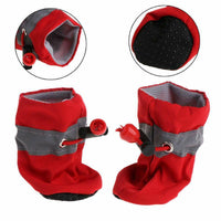 HKM-239123 Custom Reflective Dog Shoes for Cold Weather, Soft and Comfortable Pet Foot Covers, Adjustable Velcro Straps, Non-Slip Rubber Sole