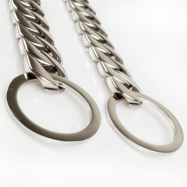 HKM-397011 Large Polished Dog Necklace with Adjustable Sizing in Gold and Silver Finishes