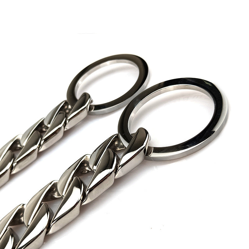 HKM-397011 Large Polished Dog Necklace with Adjustable Sizing in Gold and Silver Finishes