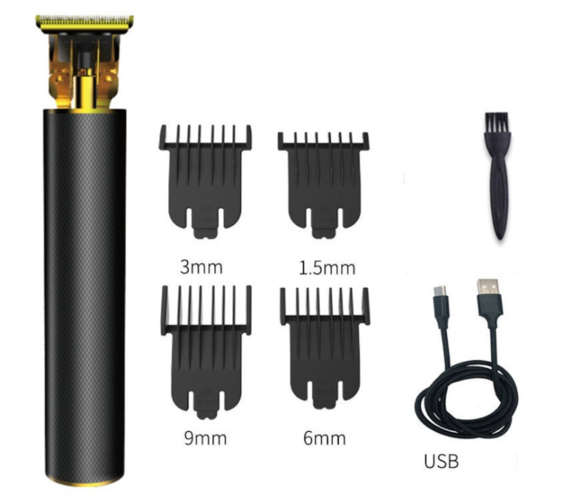 HKM-647827 Professional Zero Pitch Electric Hair Clipper with Limit Combs, USB Charger, and Accessories