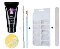 HKM-269331 Nail Polish Set for Extensions and Manicure - Clear, Pink, and White Options with Brushes and Stickers