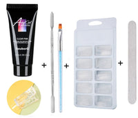 HKM-269331 Nail Polish Set for Extensions and Manicure - Clear, Pink, and White Options with Brushes and Stickers