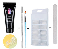HKM-269331 Nail Polish Set for Extensions and Manicure - Clear, Pink, and White Options with Brushes and Stickers