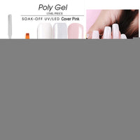 HKM-269331 Nail Polish Set for Extensions and Manicure - Clear, Pink, and White Options with Brushes and Stickers