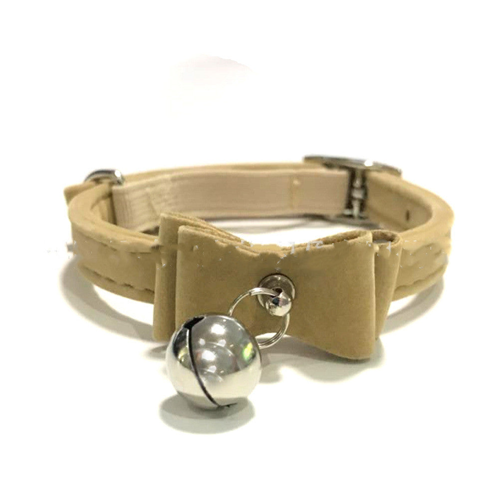 HKM-952915 Flocked Cat Collar with Bell - Adjustable 1.0x30cm Metal and Flocking Fabric
