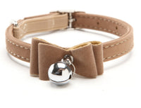 HKM-952915 Flocked Cat Collar with Bell - Adjustable 1.0x30cm Metal and Flocking Fabric