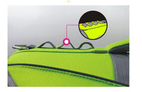 HKM-127635 Fluorescent Green Pet Dog Life Jacket - Buoyant Swimming Vest for Small to XXL Breeds