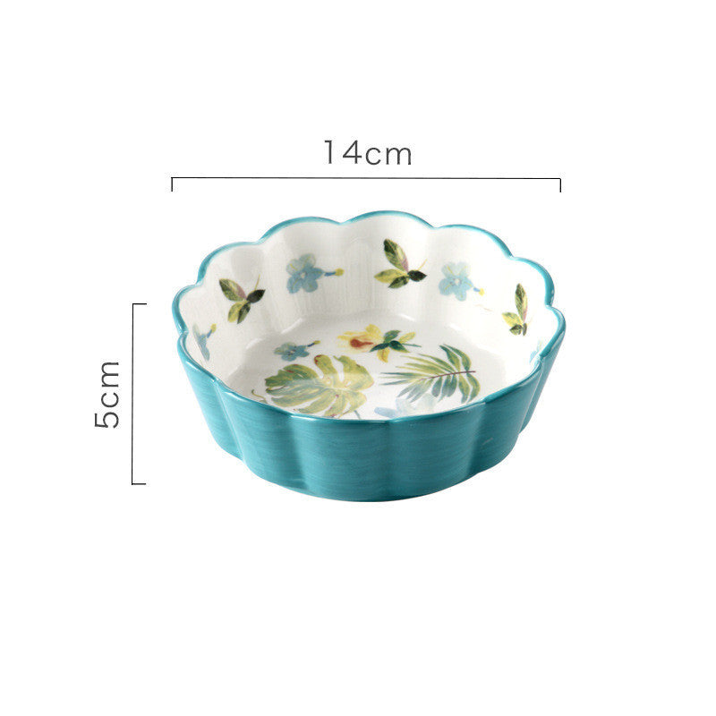 HKM-026963 Ceramic Pet Bowl with Bamboo Wood Tray - Suitable for Cats and Dogs, 450ml Capacity