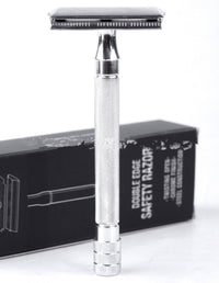 HKM-645011 Vintage Manual Safety Shaver Set with Brush – Aluminum and Zinc Alloy Design