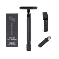 HKM-645011 Vintage Manual Safety Shaver Set with Brush – Aluminum and Zinc Alloy Design