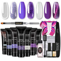 HKM-530323 7-Color Nail Extension Gel Kit with Tools for Nail Art and Phototherapy
