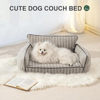 HKM-433683 Orthopedic Supportive Pet Sofa Bed for Small to Medium Dogs and Cats, Removable Cover, Anti-Slip Design, Grey, Large Size