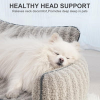 HKM-433683 Orthopedic Supportive Pet Sofa Bed for Small to Medium Dogs and Cats, Removable Cover, Anti-Slip Design, Grey, Large Size